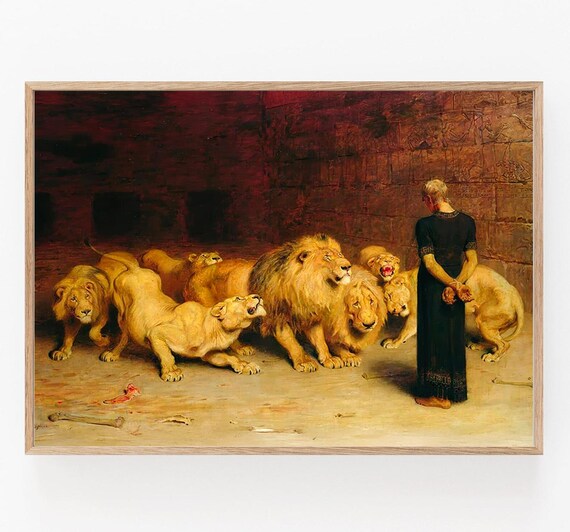 Daniel in the Lions Den 1872 Briton Riviere Biblical Classic Art Poster