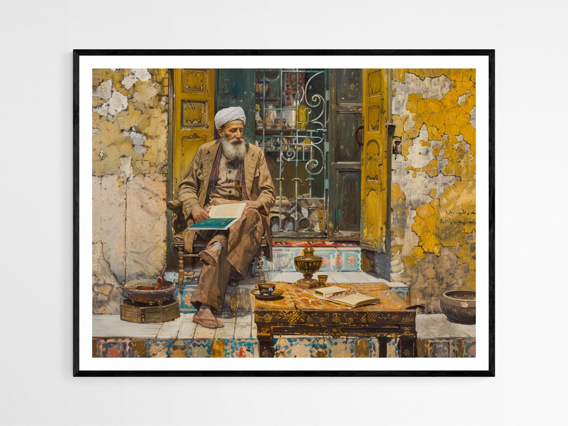 Osman Hamdi Bey-Inspired Art Print, Turkish Vintage