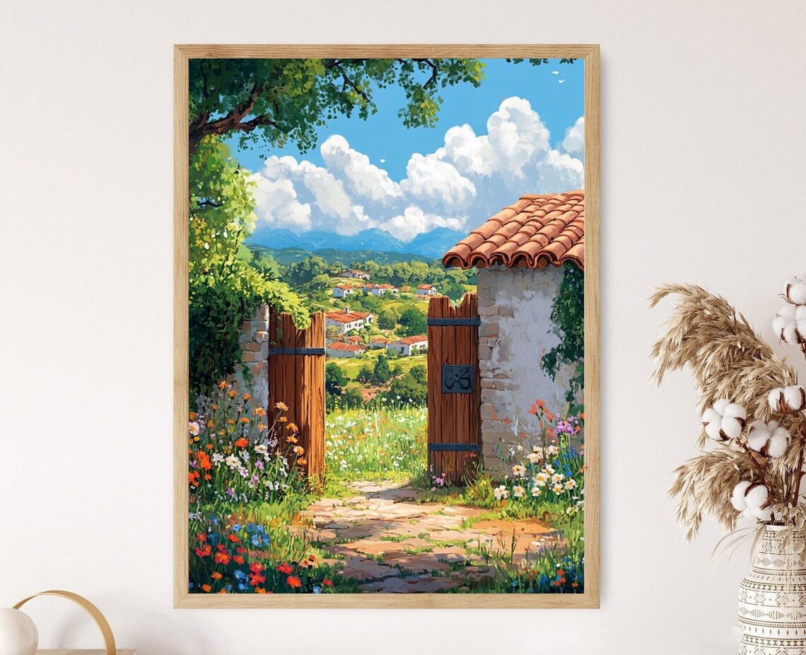 Uruguayan Countryside Farm Gate With Wildflowers