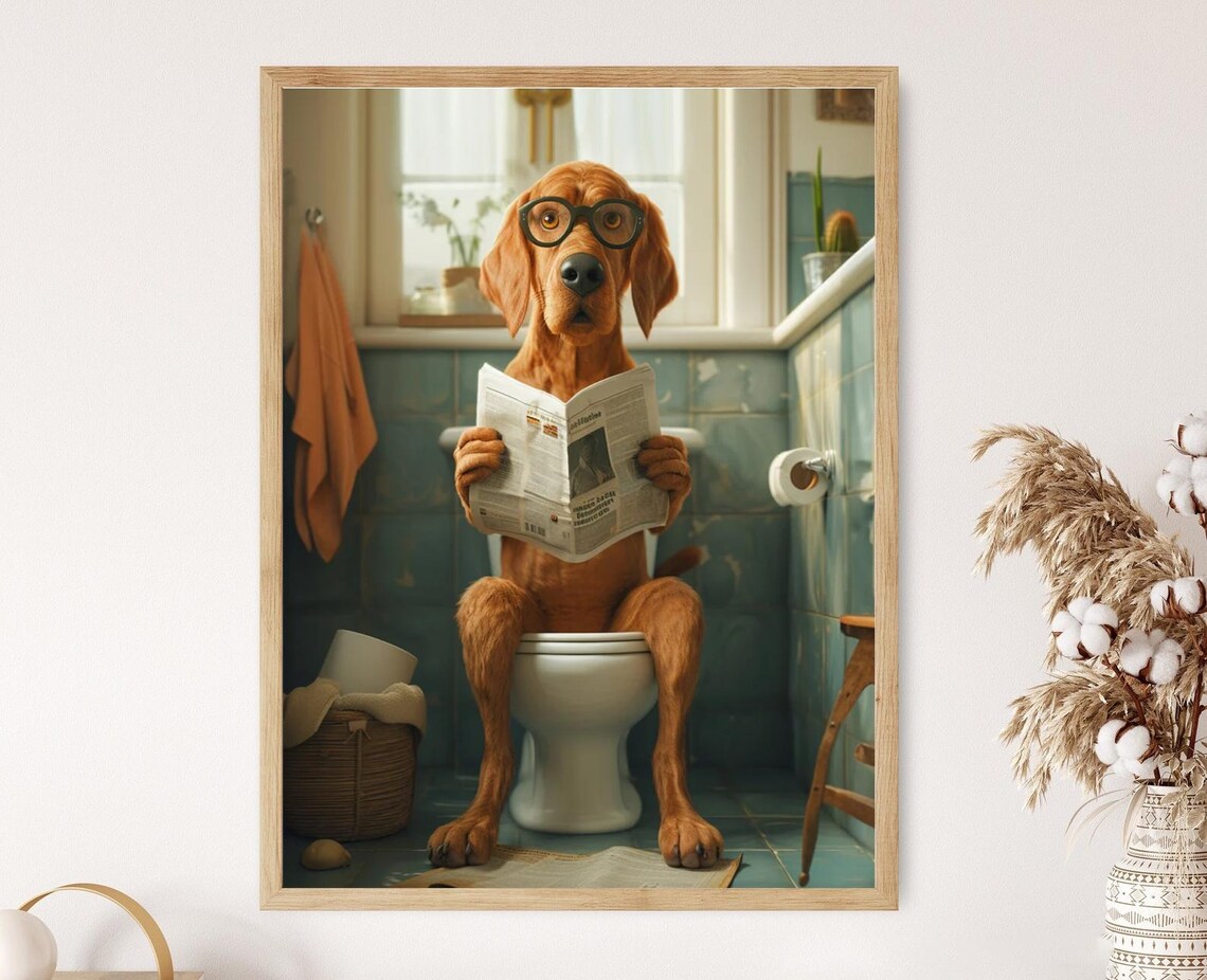 Humorous Bathroom Typography, Funny Restroom Decor