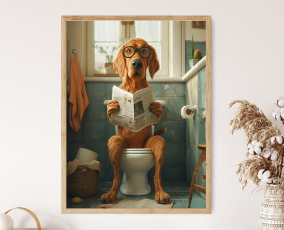 Humorous Bathroom Typography, Funny Restroom Decor