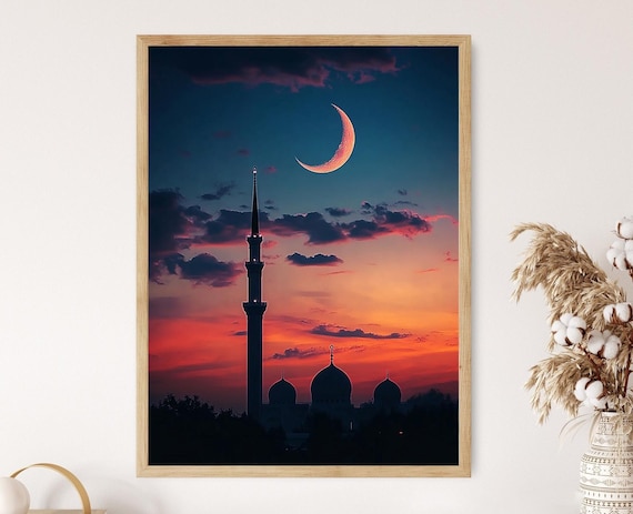 Minaret At Sunset Vibrant Ramadan Poster