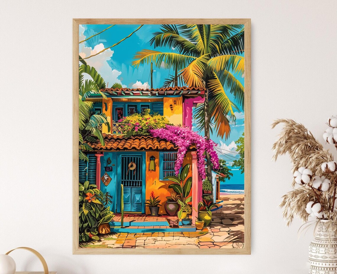Puerto Rico Vintage Travel Poster, Island Art Print