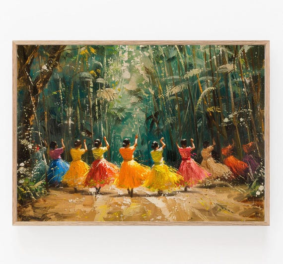 Joyful Tinikling Dance Painting Celebrating Filipino Dance Heritage With Vibrant Art