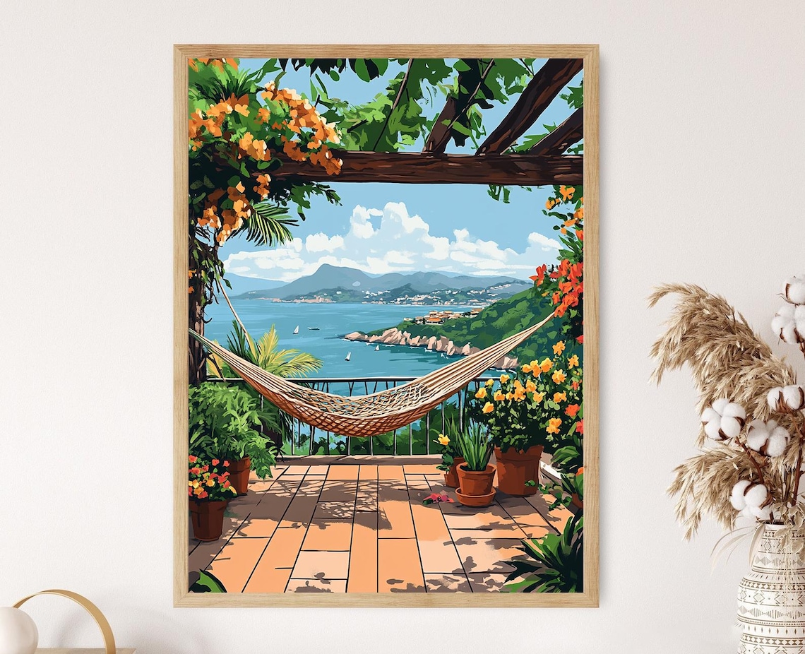 Florianpolis Rooftop Patio Coastal Brazilian Poster