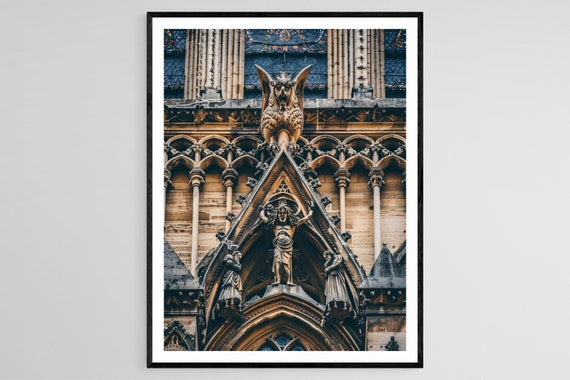 Notre Dame Cathedral Poster Vintage Parisian Architecture Print Elegant Art For Living Room Unique Birthday Gift