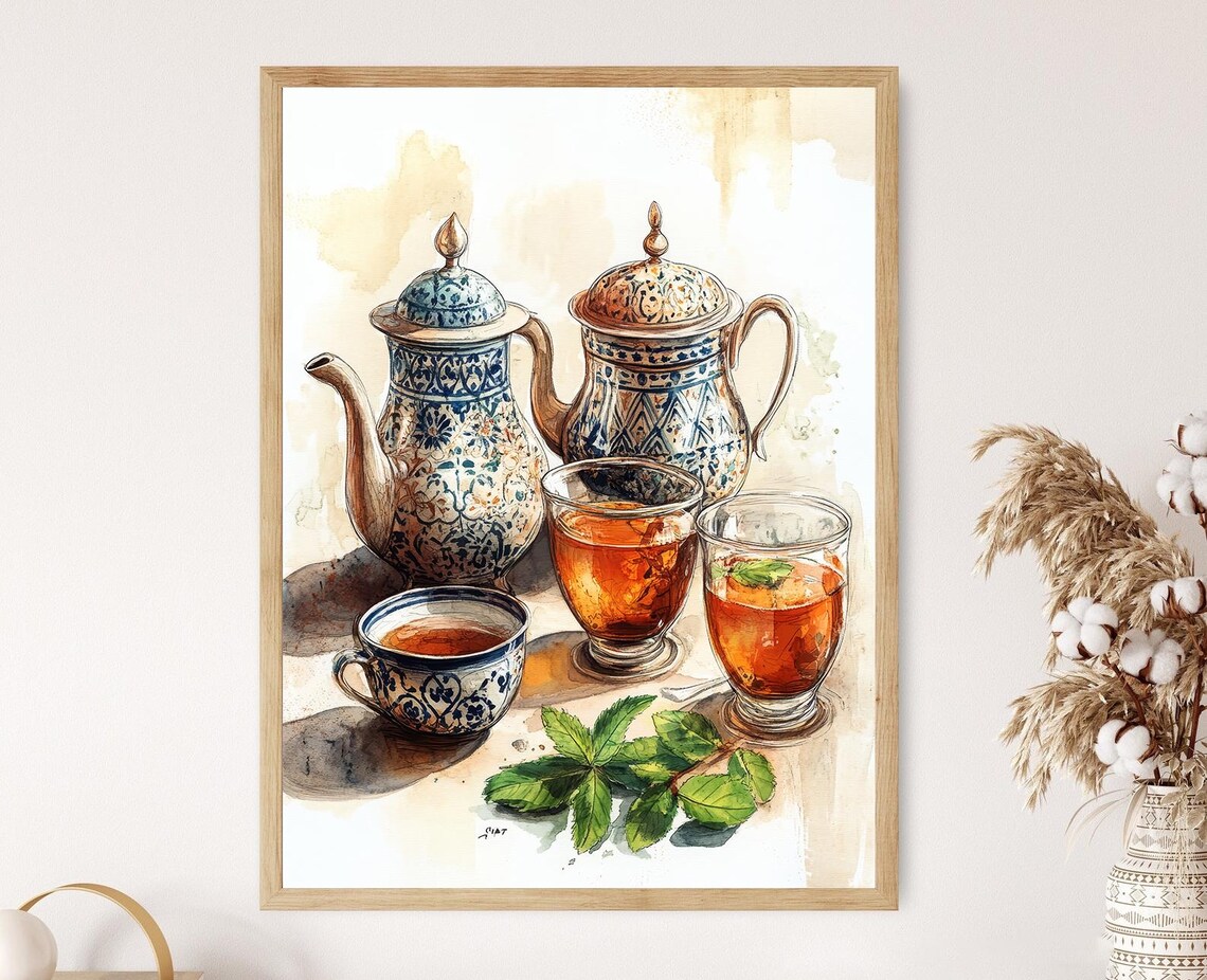 Moroccan Teapot Art Print Traditional Metalwork And Tea Decor