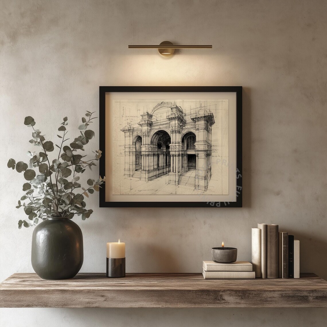 Classical Building Architectural Sketch, Line Drawing Art - Image 4