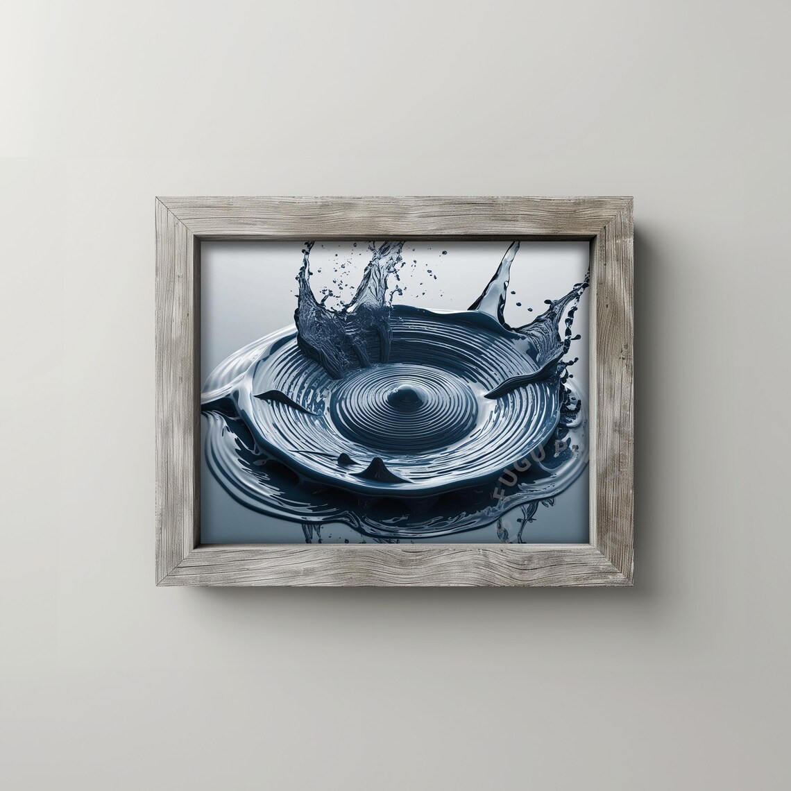 Blue Water Splash Modern Minimalist Art Print - Image 2