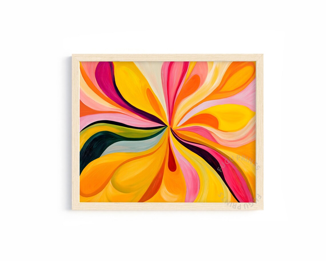 Abstract Flower Art Print, Modern Home Decor