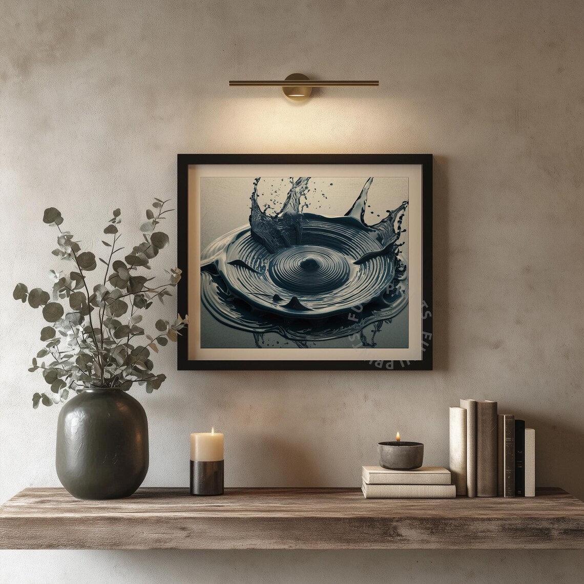 Blue Water Splash Modern Minimalist Art Print - Image 4