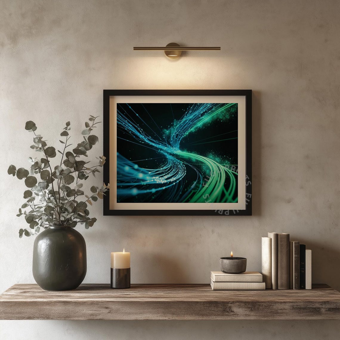 Abstract Light Stream Modern Tech Wall Art 327 - Image 4