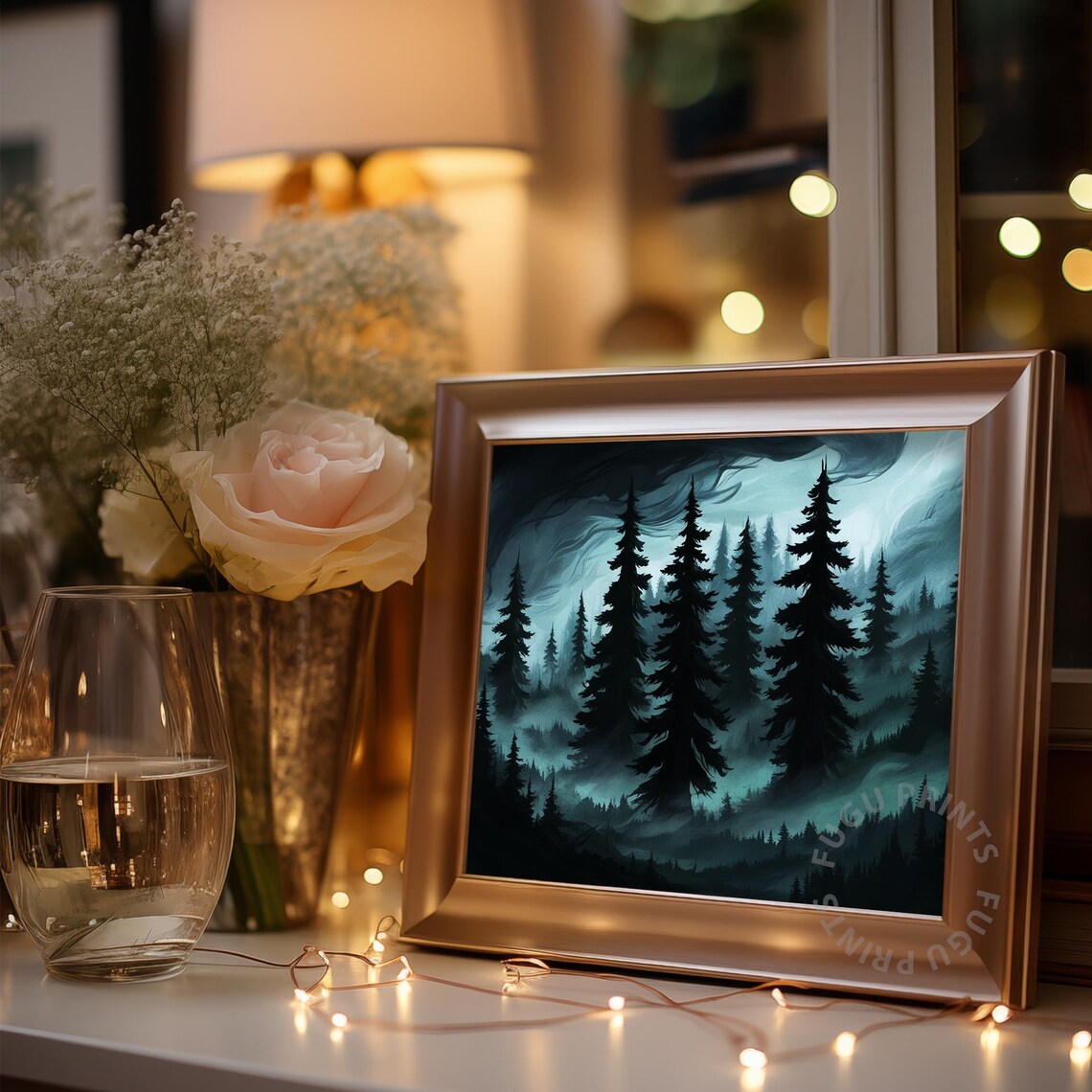 Misty Forest Gothic Wall Art, Dark Landscape - Image 3