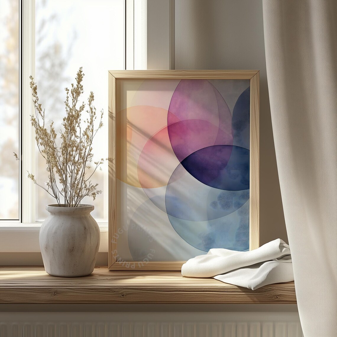 Abstract Circles, Pastel Minimalist Art Print - Image 4