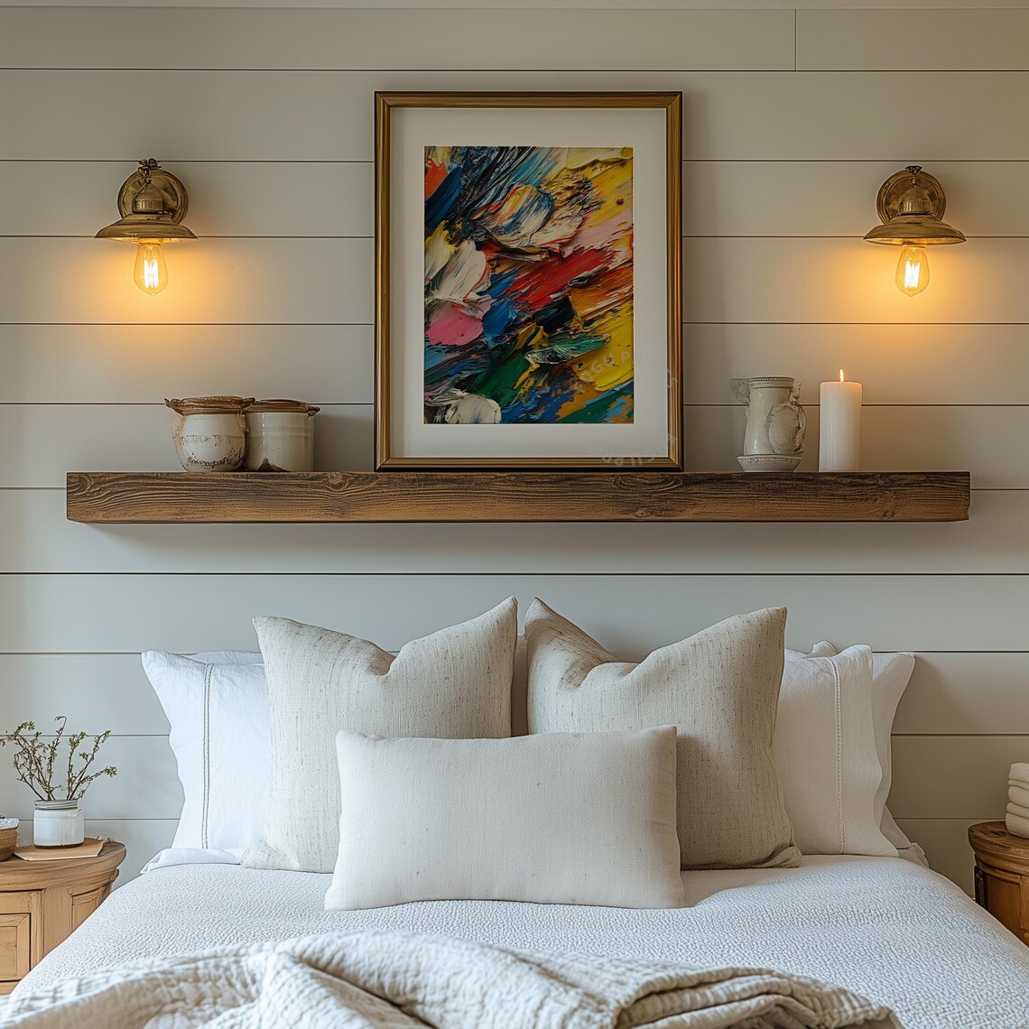 Abstract Impasto Art, Colorful Modern Decor - Image 2