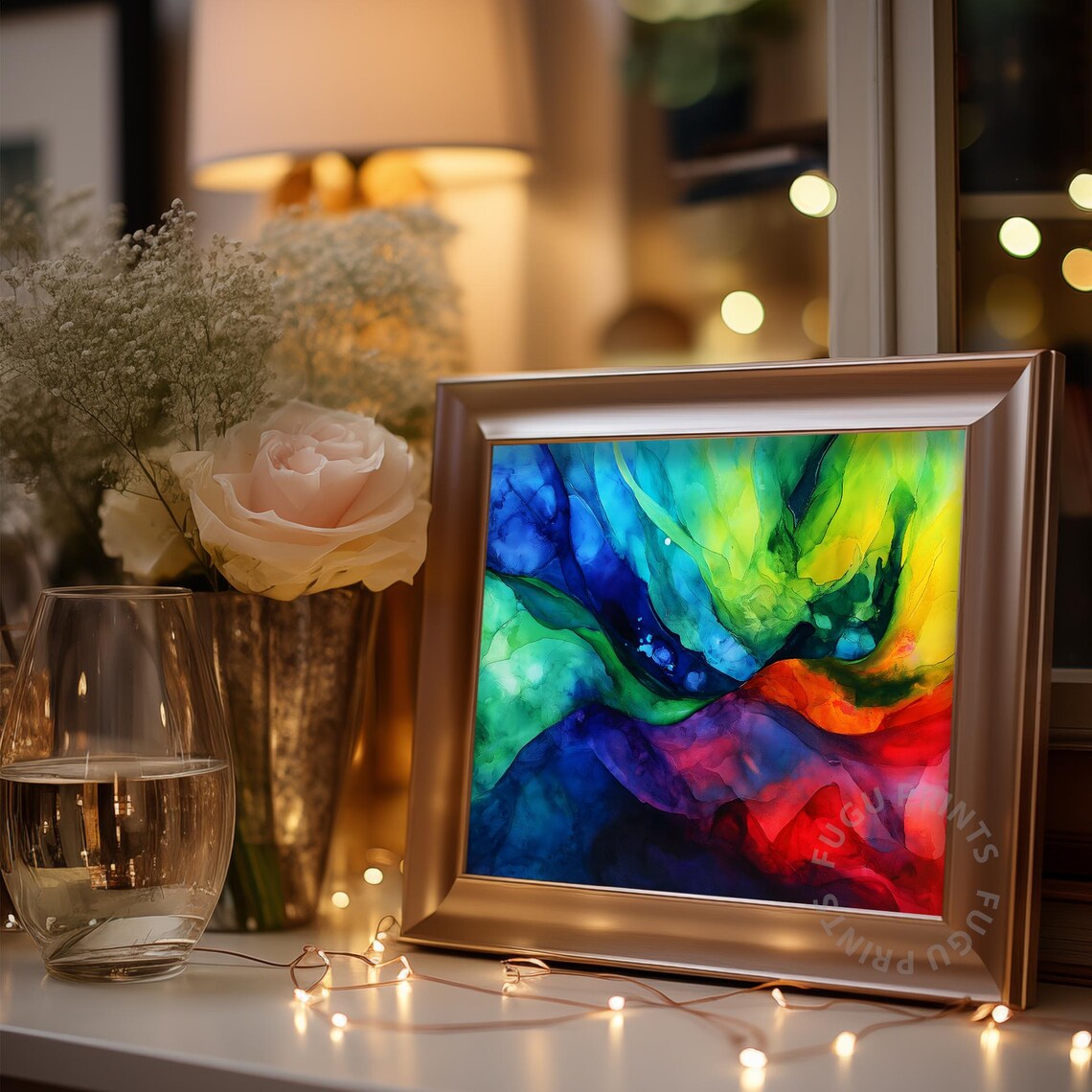 Abstract Fluid Art, Colorful Modern Home Decor - Image 3