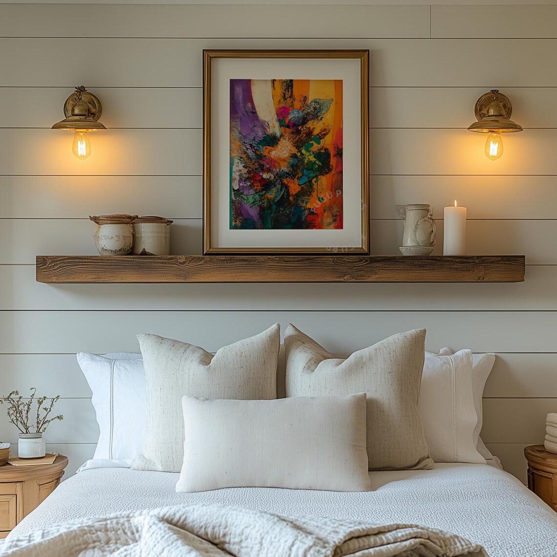 Abstract Floral Print, Colorful Expressionist Art - Image 2
