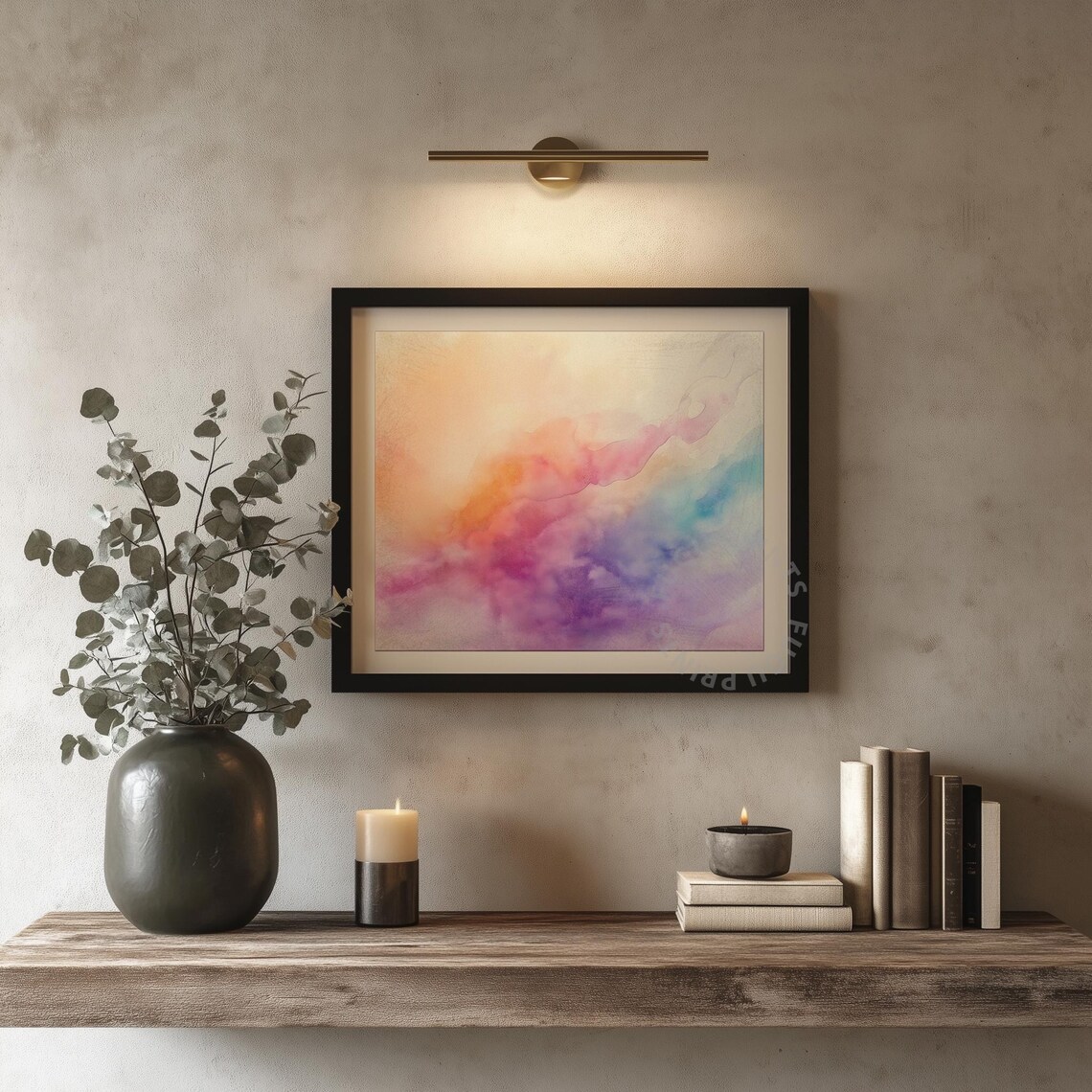 Pastel Abstract Watercolor Gradient, Modern Wall Art - Image 4