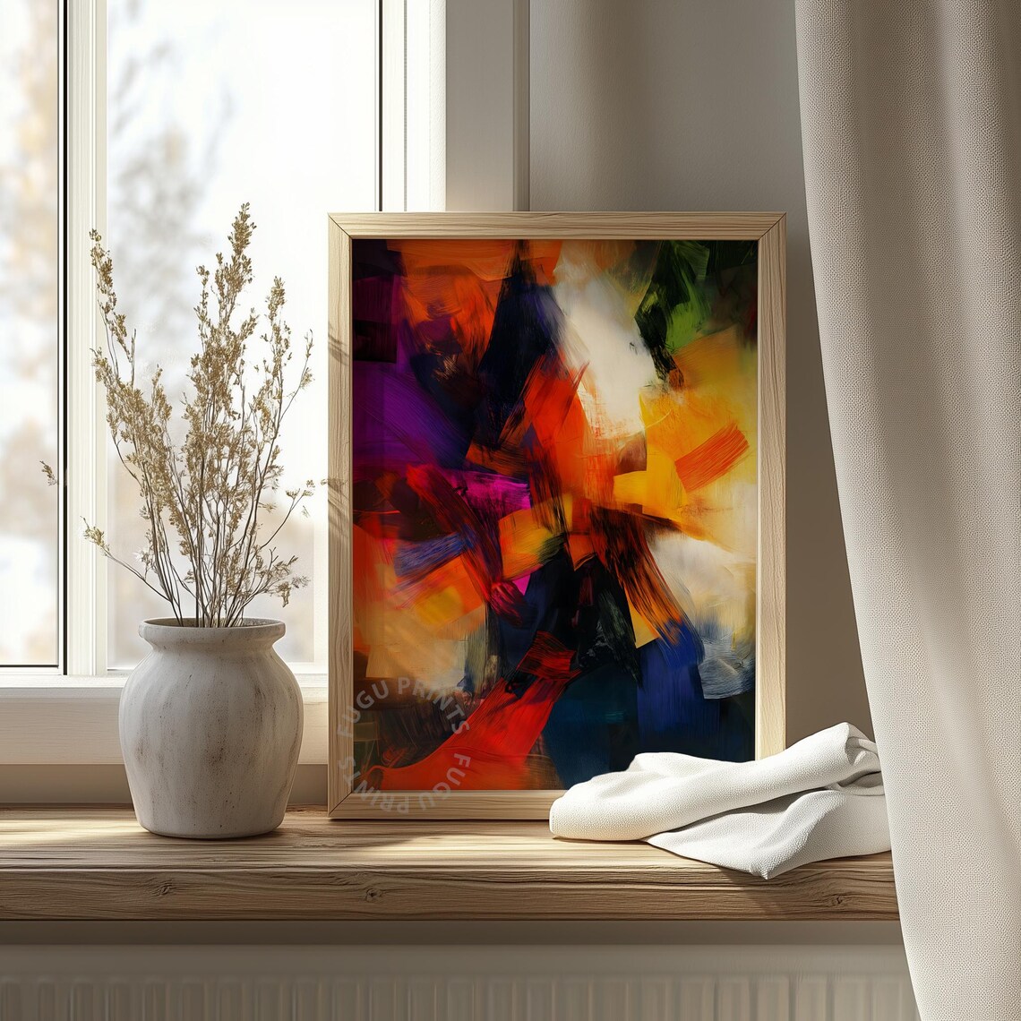 Abstract Expressionist Painting, Modern Decor - Image 4
