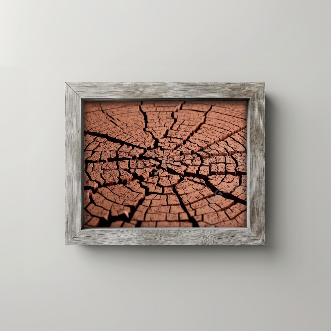 Cracked Earth Abstract Desert Art, Rustic Decor - Image 2