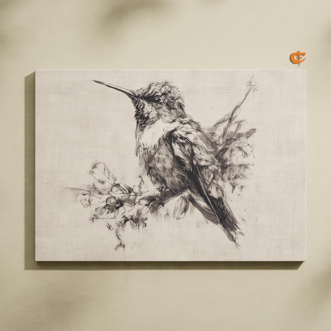 Hummingbird Pencil Sketch Rustic Nature Art Black And White Bird Drawing Minimalist Wildlife Decor Wall Print 1211