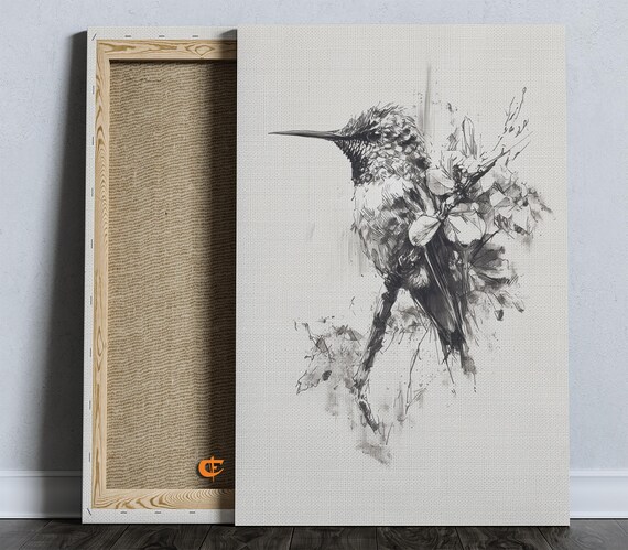 Hummingbird Wall Art Nature Bird Canvas Floral Wildlife Decor Botanical Elegant Vintage Animal Print Minimalist Modern Digital1235