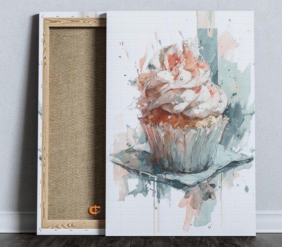 Vanilla Cupcake Watercolor Blush Pink Frosting Baking Poster