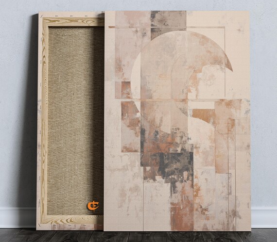 Neutral Abstract Wall Art Sophisticated Geometric Design Earthy Tones Modern Minimalist Home Decor 1568