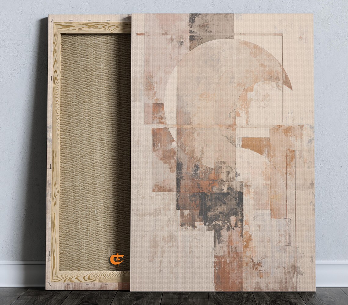 Neutral Abstract Wall Art Sophisticated Geometric Design Earthy Tones Modern Minimalist Home Decor 1568