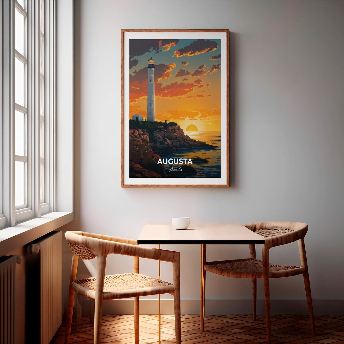 Augusta Cape Leeuwin Lighthouse Sunset Rocks Australia Vintage Travel Poster - Image 2