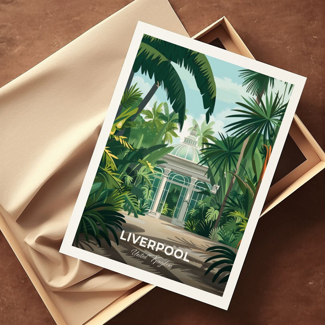 Liverpool United Kingdom Palm House Tropical Glasshouse Travel Art Poster - Image 3