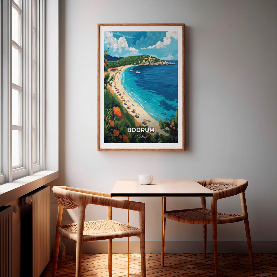 Bodrum Turkey Bitez Beach Sandy Crescent Bay Sunny Day Poster - Image 2