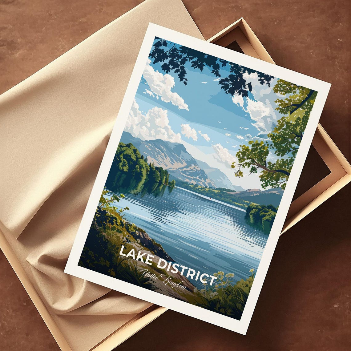 Lake District Windermere Lake United Kingdom Modern Travel Poster - Image 4