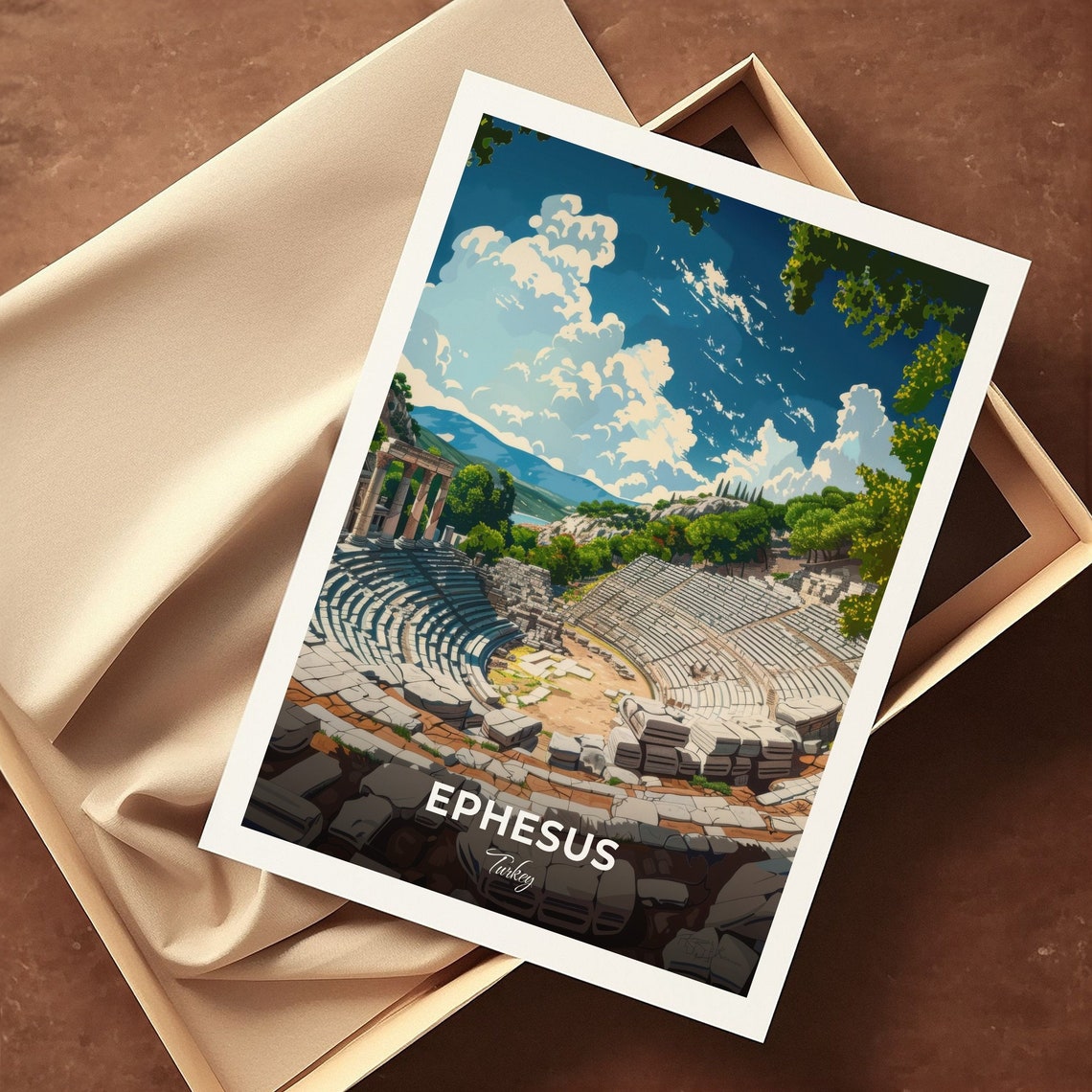 Ephesus Turkey Ancient Odeon Amphitheater Stone Seats History Poster - Image 3