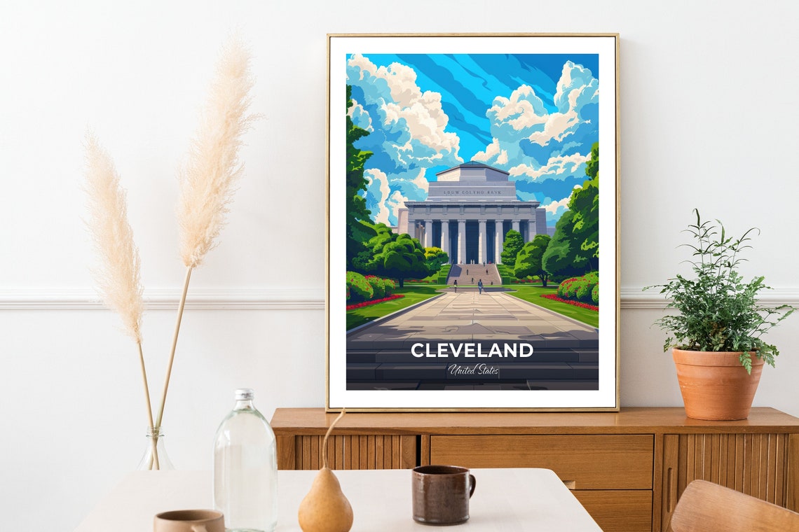 Cleveland Ohio Art Museum Neoclassical Columns Travel Poster - Image 2