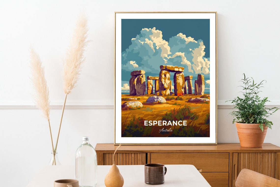 Esperance Australia Stonehenge Replica Ancient Stones Travel Poster - Image 2