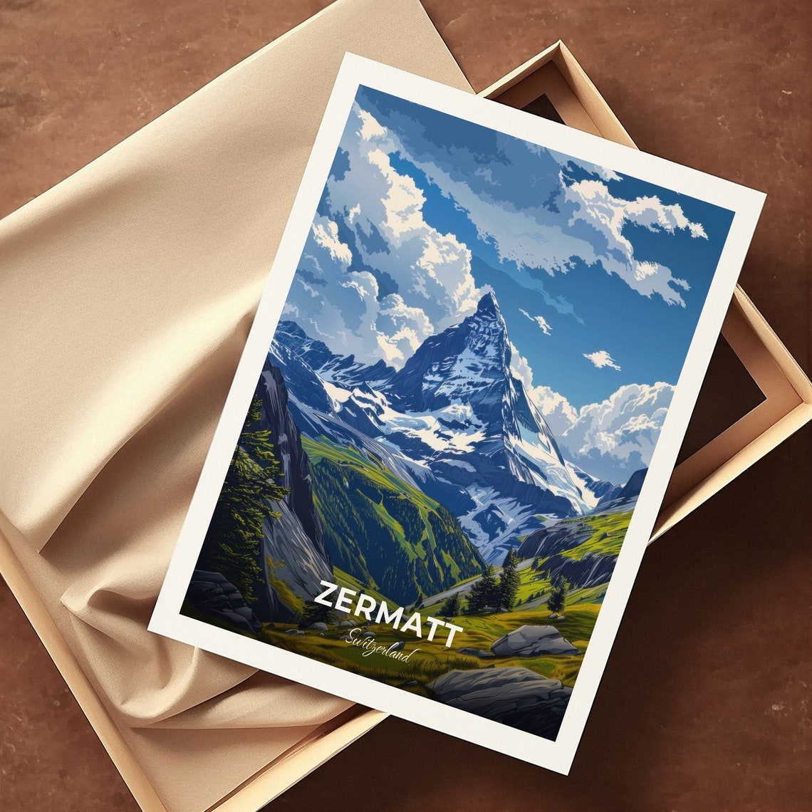 Zermatt Switzerland Matterhorn Mountain Peak Alpine Travel Poster - Image 3