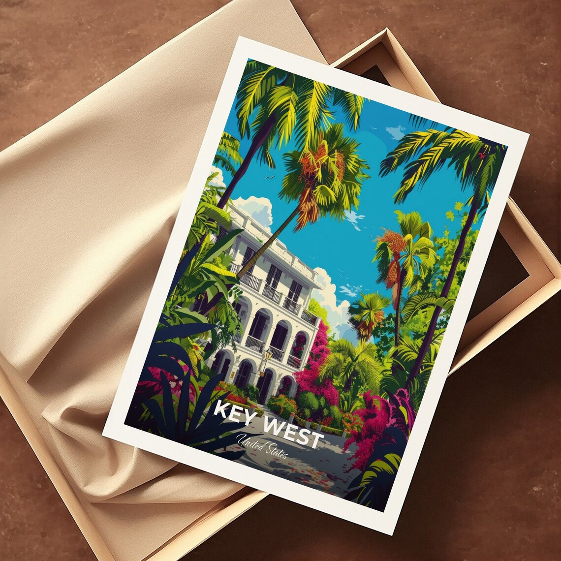 Key West Hemingway Home Museum Tropical Garden Estate Travel Poster - Image 3