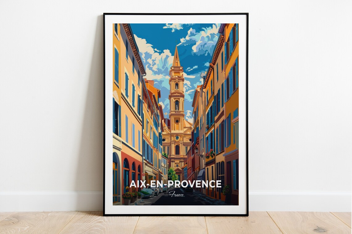 Aix-en-Provence Cathedral Saint-Sauveur Ochre Street France Poster