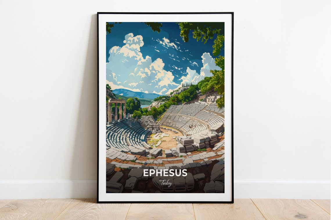 Ephesus Turkey Ancient Odeon Amphitheater Stone Seats History Poster