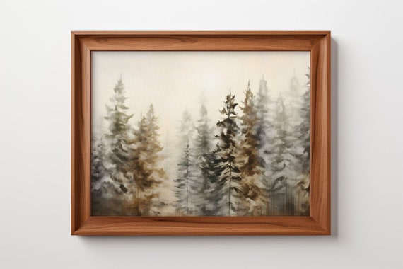 Whispering Pines A Misty Dawn Antique Print