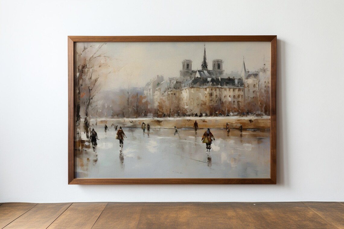 Winter Waltz on the Seine, Paris Antique Print - Image 2