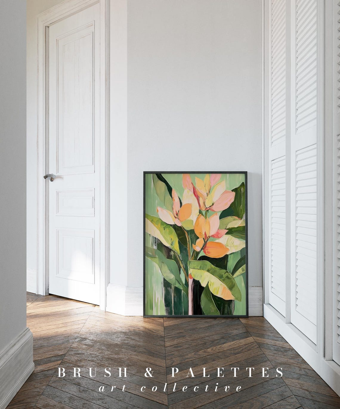 Tropical Banana Flowers Pink Orange Blossom Bold Botanical Poster - Image 3