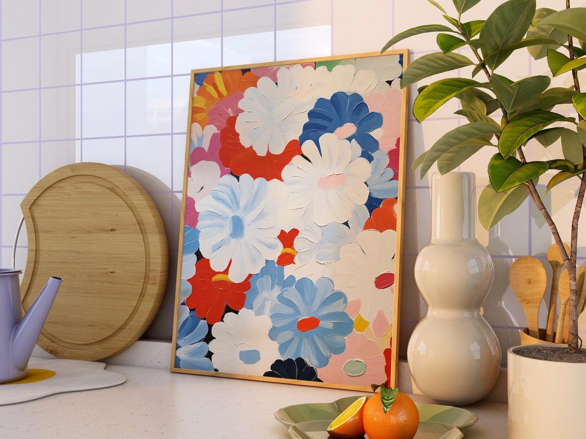 Flowers Print, Abstract Floral Art - Image 3