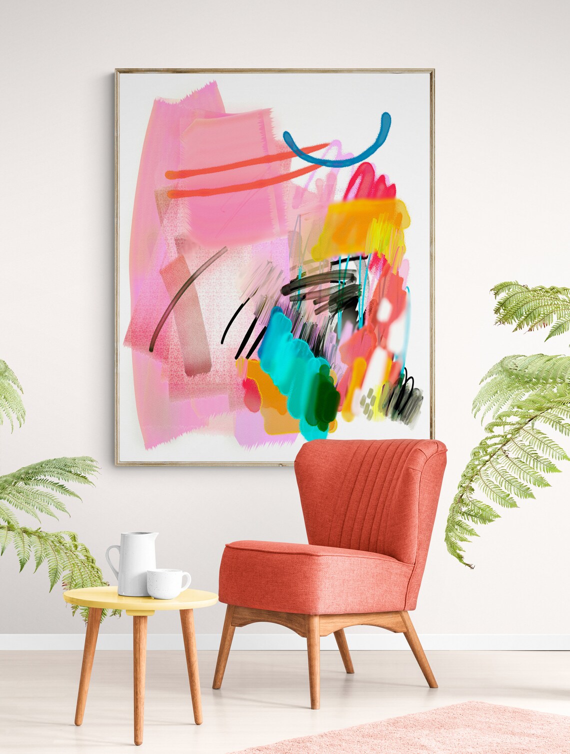 Abstract Colorful Painting, Vibrant Art Print - Image 2