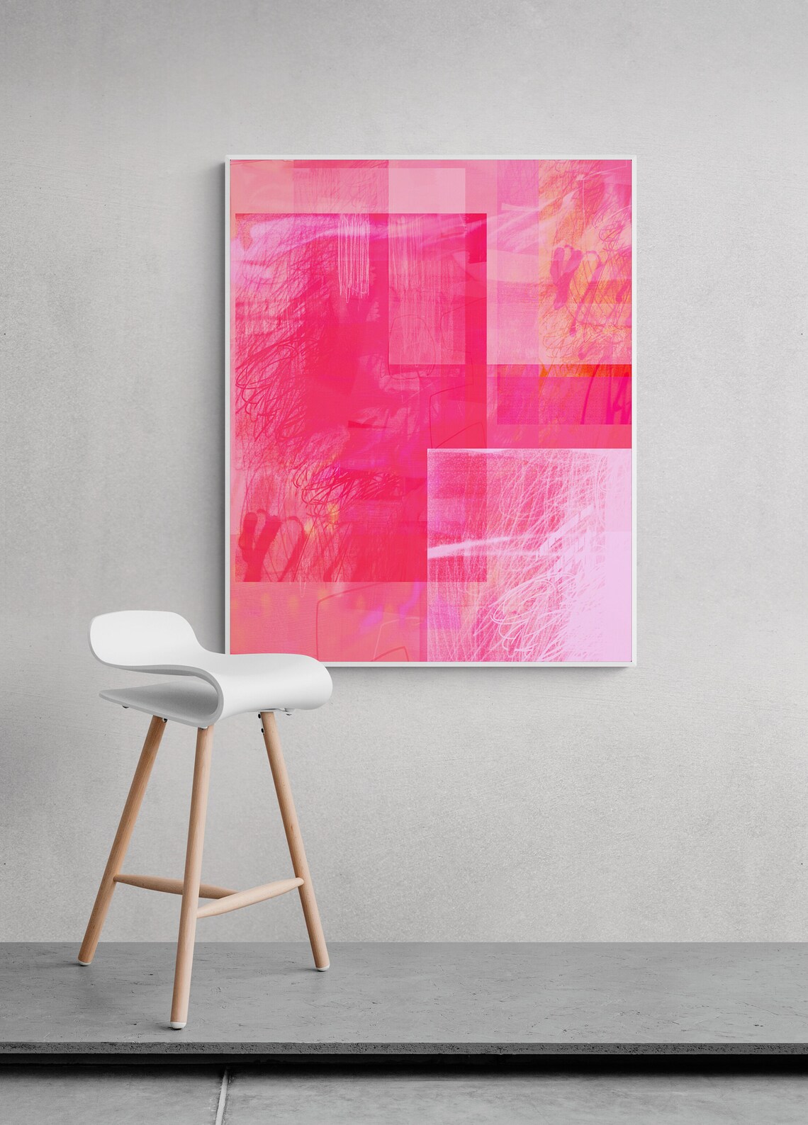 Abstract Pink Art Print, Colorful Minimalist Decor - Image 2