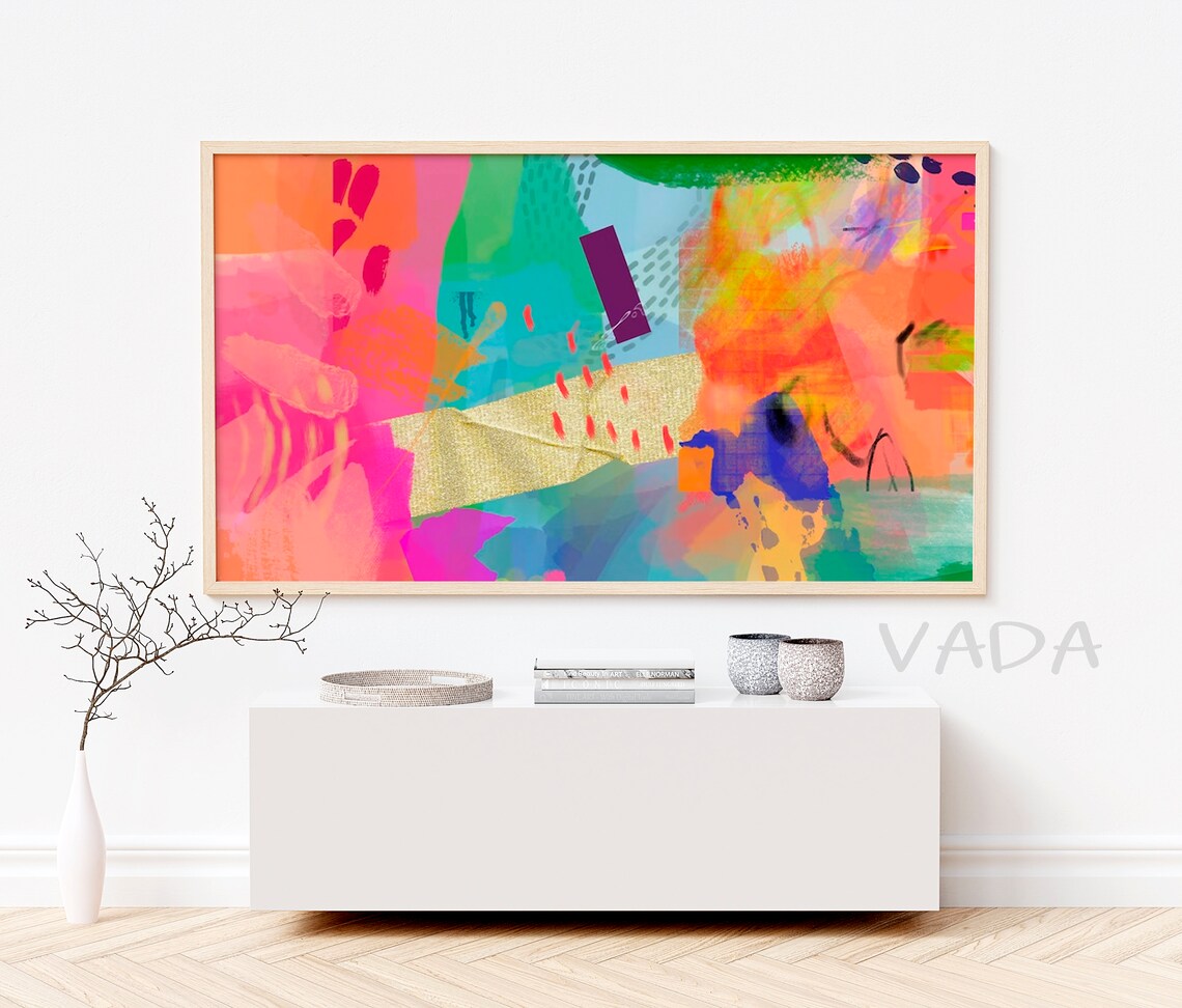 Colorful Abstract Art for Frame TV, Maximalist Print