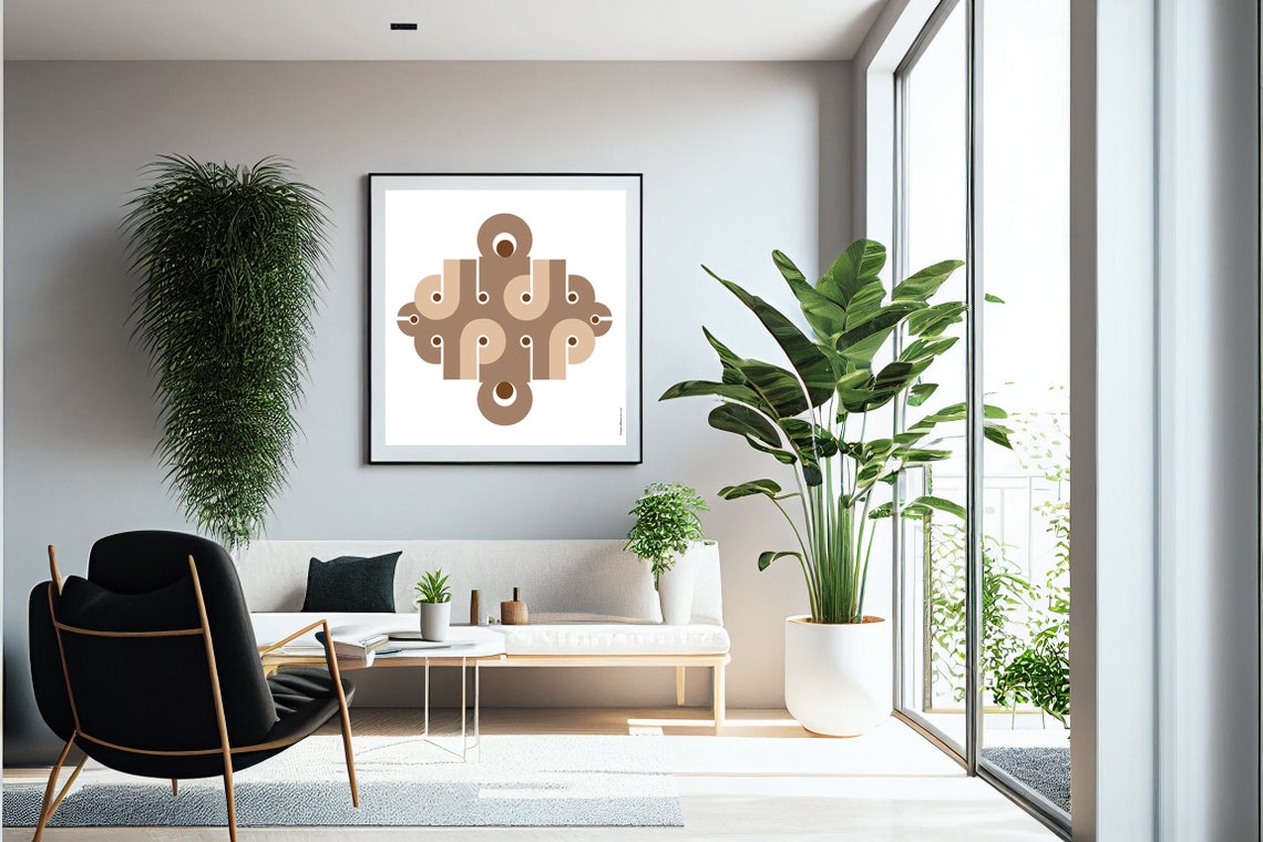 Boho Square Geometric Art Print - Image 2