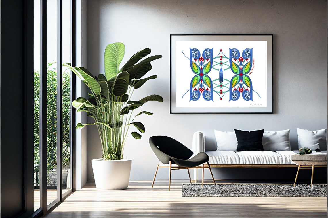 Galata Tower Wall Art Istanbul Poster Colourful Geometric Wall Decor Islamic Wall Print - Image 2