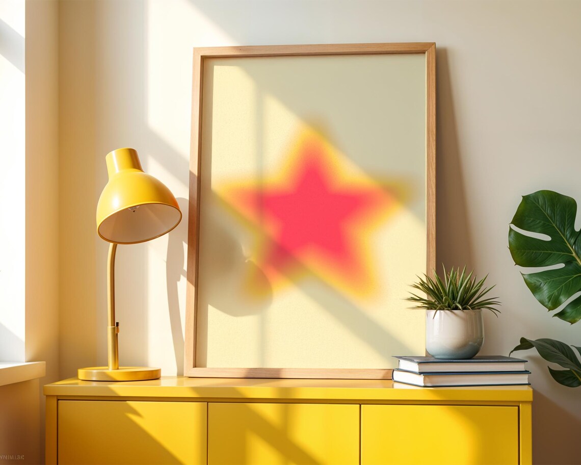 Y2K Aesthetic Star Aura Poster, Retro Minimalist Art Print